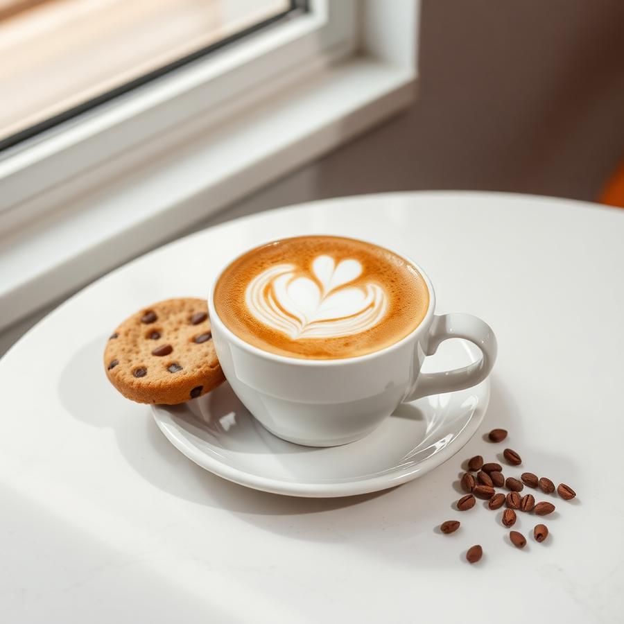 Flat white con cookie
